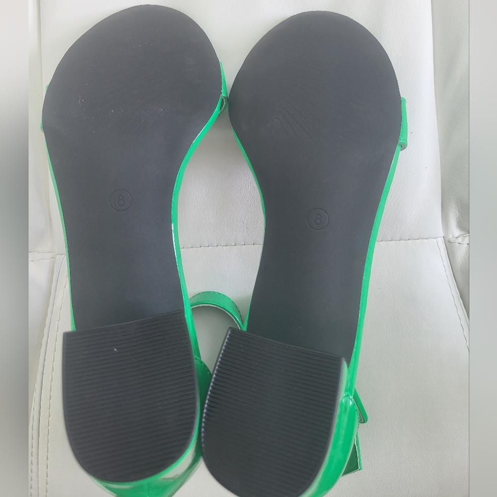Allegra K Vibrant Green Patent Heels - Picture 3 of 6